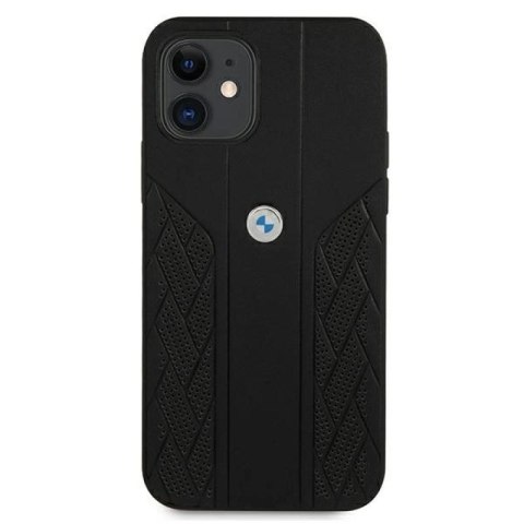 Etui BMW Leather Curve Perforate na iPhone 12 mini - czarne BMW