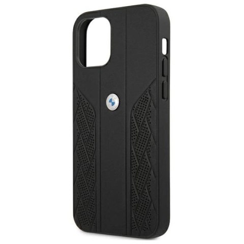 Etui BMW Leather Curve Perforate na iPhone 12 mini - czarne BMW