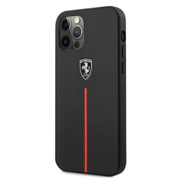 Etui Ferrari Off Track Leather Nylon Stripe na iPhone 12 Pro Max - czarne Ferrari