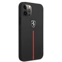 Etui Ferrari Off Track Leather Nylon Stripe na iPhone 12 Pro Max - czarne Ferrari