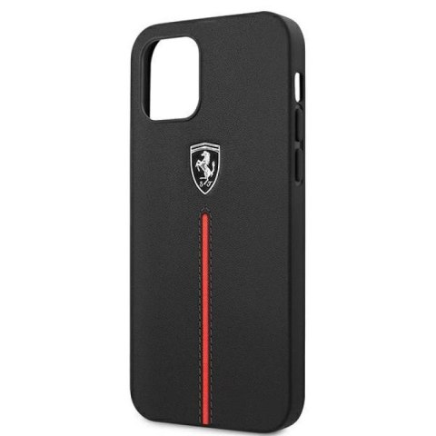 Etui Ferrari Off Track Leather Nylon Stripe na iPhone 12 Pro Max - czarne Ferrari