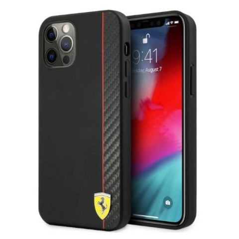 Etui Ferrari On Track Carbon Stripe na iPhone 12 Pro Max - czarne Ferrari