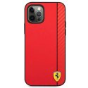 Etui Ferrari On Track Carbon Stripe na iPhone 12 Pro Max - czerwone Ferrari
