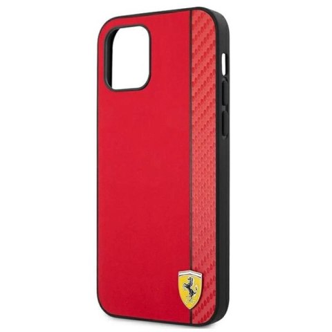 Etui Ferrari On Track Carbon Stripe na iPhone 12 Pro Max - czerwone Ferrari