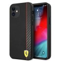 Etui Ferrari On Track Carbon Stripe na iPhone 12 mini - czarne Ferrari