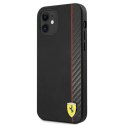 Etui Ferrari On Track Carbon Stripe na iPhone 12 mini - czarne Ferrari