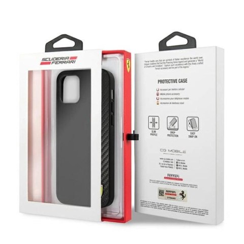 Etui Ferrari On Track Carbon Stripe na iPhone 12 mini - czarne Ferrari