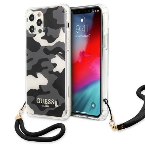 Etui Guess Camo Collection na iPhone 12 Pro Max - czarne Guess