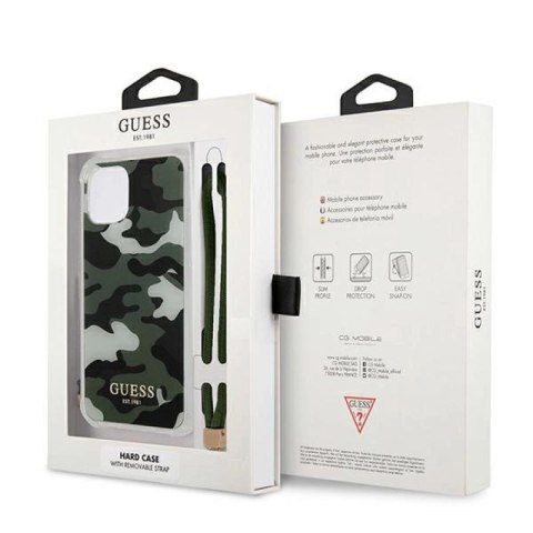 Etui Guess Camo Collection na iPhone 12 Pro Max - zielone Guess