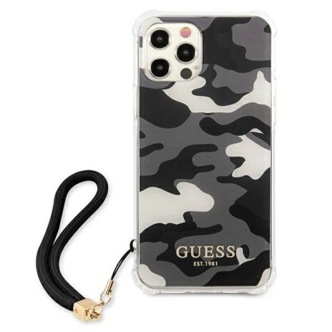 Etui Guess Camo Collection na iPhone 12 / iPhone 12 Pro - czarne Guess