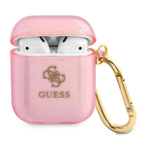 Etui Guess Glitter Collection na AirPods 1/2 - różowe Guess