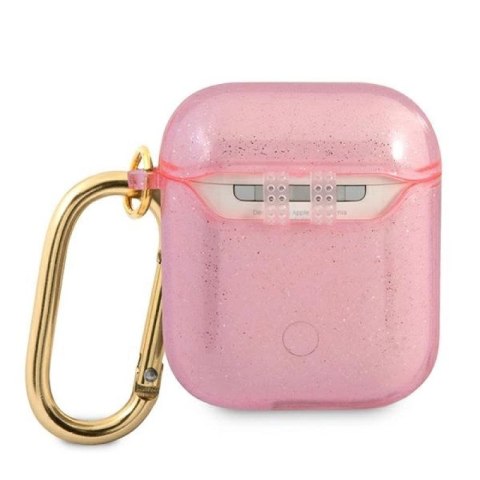 Etui Guess Glitter Collection na AirPods 1/2 - różowe Guess