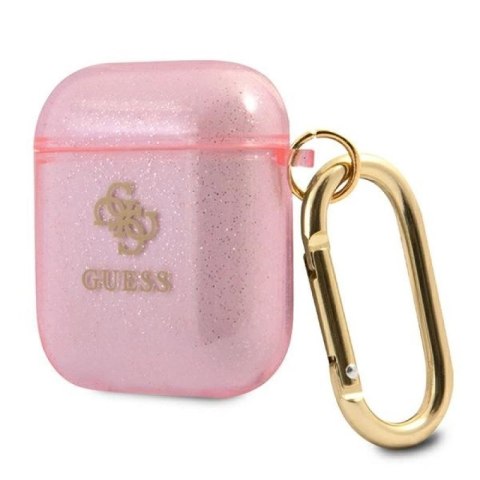 Etui Guess Glitter Collection na AirPods 1/2 - różowe Guess