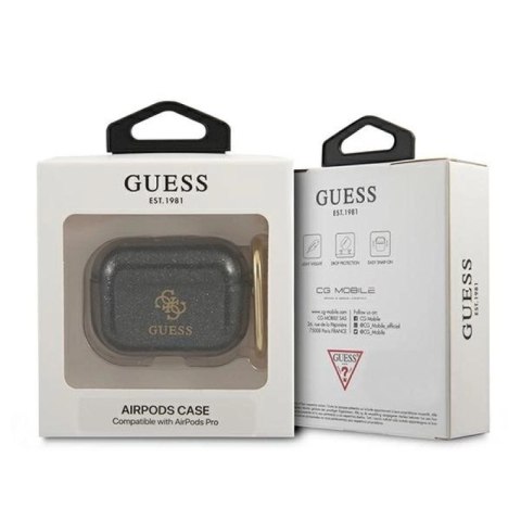 Etui Guess Glitter Collection na AirPods Pro - czarne Guess