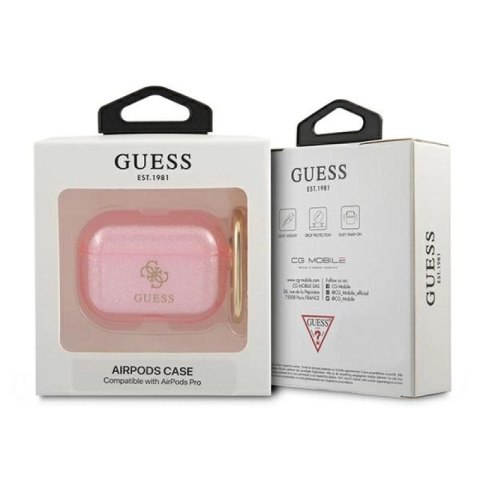 Etui Guess Glitter Collection na AirPods Pro - różowe Guess