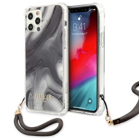 Etui Guess Marble Collection na iPhone 12 Pro Max - szare Guess
