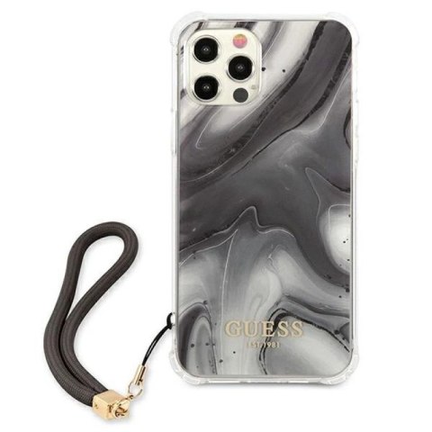 Etui Guess Marble Collection na iPhone 12 / iPhone 12 Pro - szare Guess