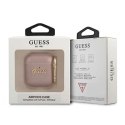 Etui Guess Saffiano Script Metal Collection na AirPods 1/2 - różowe Guess