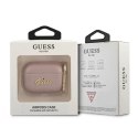 Etui Guess Saffiano Script Metal Collection na AirPods Pro - różowe Guess