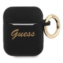 Etui Guess Silicone Vintage Script na AirPods 1/2 - czarne Guess