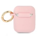 Etui Guess Silicone Vintage Script na AirPods 1/2 - różowe Guess
