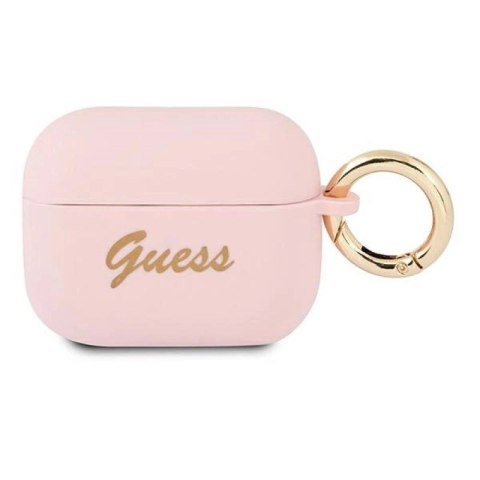 Etui Guess Silicone Vintage Script na AirPods Pro - różowe Guess