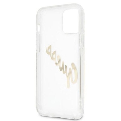 Etui Guess Vintage Script Gold na iPhone 12 Pro Max - przezroczyste Guess