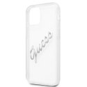 Etui Guess Vintage Script Silver na iPhone 12 Pro Max - przezroczyste Guess