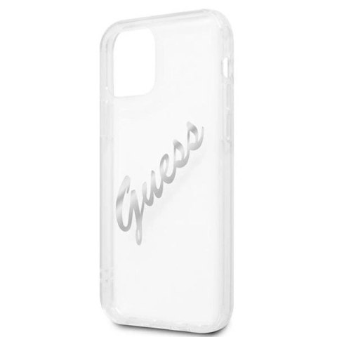 Etui Guess Vintage Script Silver na iPhone 12 Pro Max - przezroczyste Guess