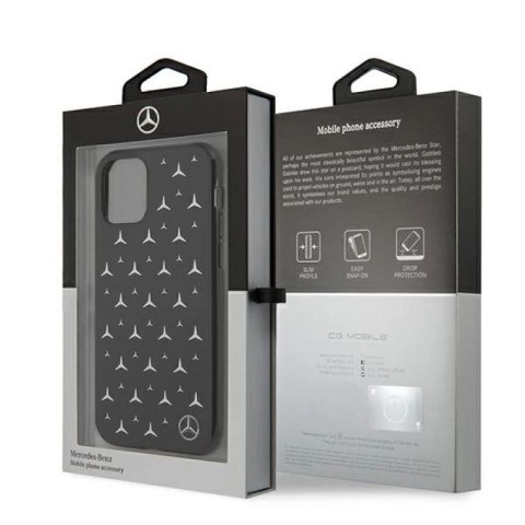 Etui Mercedes Silver Stars Pattern na iPhone 11 / Xr - czarne Mercedes