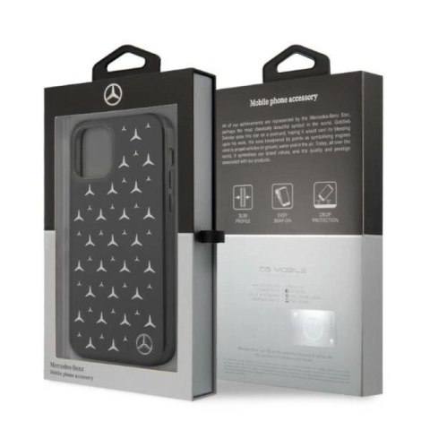Etui Mercedes Silver Stars Pattern na iPhone 12 Pro Max - czarne Mercedes