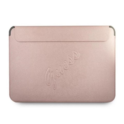 Pokrowiec Guess Saffiano Script na laptopa 13'' - różowy Guess