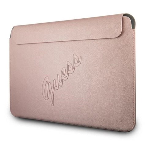 Pokrowiec Guess Saffiano Script na laptopa 13'' - różowy Guess