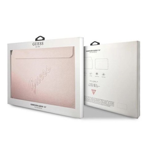 Pokrowiec Guess Saffiano Script na laptopa 13'' - różowy Guess