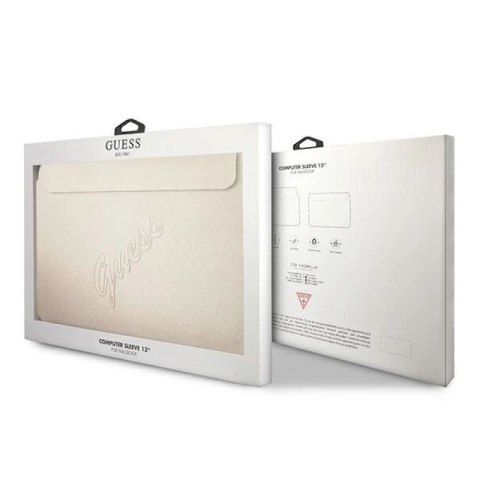 Pokrowiec Guess Saffiano Script na laptopa 13'' - złoty Guess