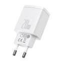 Szybka ładowarka sieciowa USB-A / USB-C Baseus Compact CCXJ-B02 20W 3A PD QC 3.0 - biała Baseus