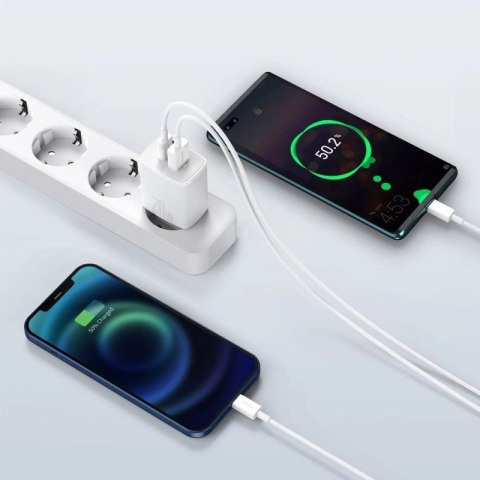 Szybka ładowarka sieciowa USB-A / USB-C Baseus Compact CCXJ-B02 20W 3A PD QC 3.0 - biała Baseus