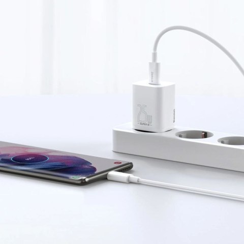 Baseus Super Si 1C szybka ładowarka USB Typ C 25W Power Delivery Quick Charge biały (CCSP020102) Baseus