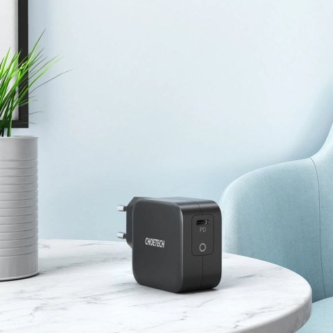 Choetech szybka ładowarka sieciowa GaN USB Typ C 61W 3A Power Delivery czarny (Q6006) Choetech