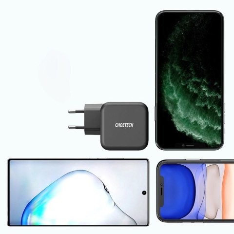 Choetech szybka ładowarka sieciowa GaN USB Typ C 61W 3A Power Delivery czarny (Q6006) Choetech