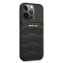 Etui AMG Leather Debossed Lines na iPhone 13 Pro Max - czarne Mercedes
