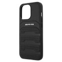 Etui AMG Leather Debossed Lines na iPhone 13 Pro Max - czarne Mercedes