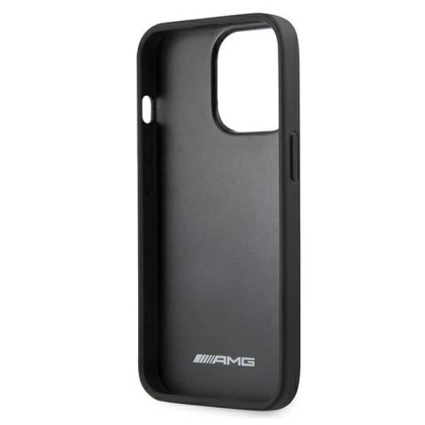 Etui AMG Leather Debossed Lines na iPhone 13 Pro Max - czarne Mercedes