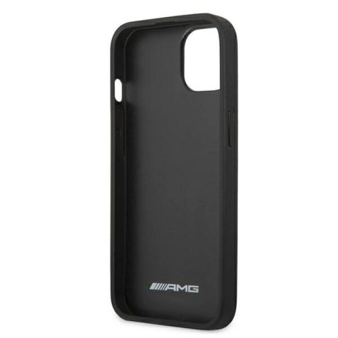 Etui AMG Leather Debossed Lines na iPhone 13 mini - czarne Mercedes