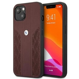 Etui BMW Leather Curve Perforate na iPhone 13 - czerwone BMW