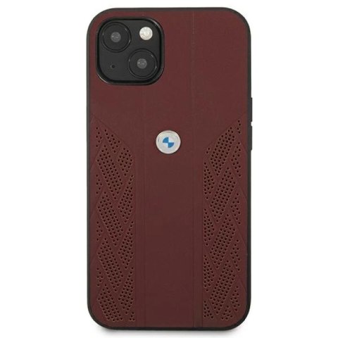 Etui BMW Leather Curve Perforate na iPhone 13 - czerwone BMW