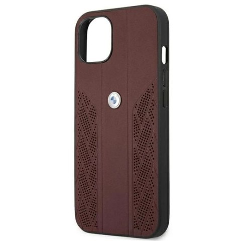 Etui BMW Leather Curve Perforate na iPhone 13 mini - czerwone BMW