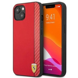 Etui Ferrari On Track Carbon Stripe na iPhone 13 mini - czerwone Ferrari