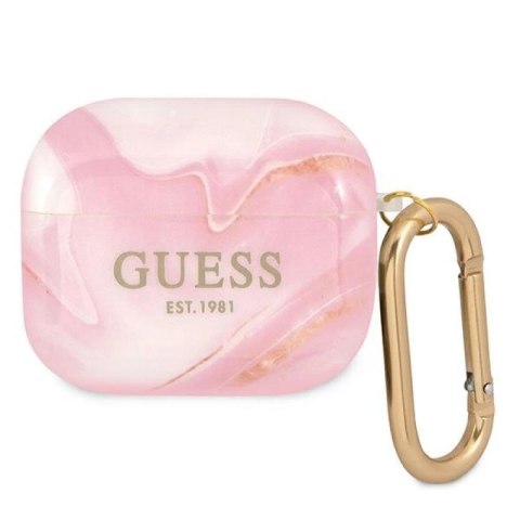 Etui Guess Marble Collection na AirPods 3 - różowe Guess
