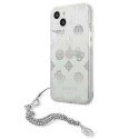 Etui Guess Peony Chain Collection na iPhone 13 mini - srebrne Guess